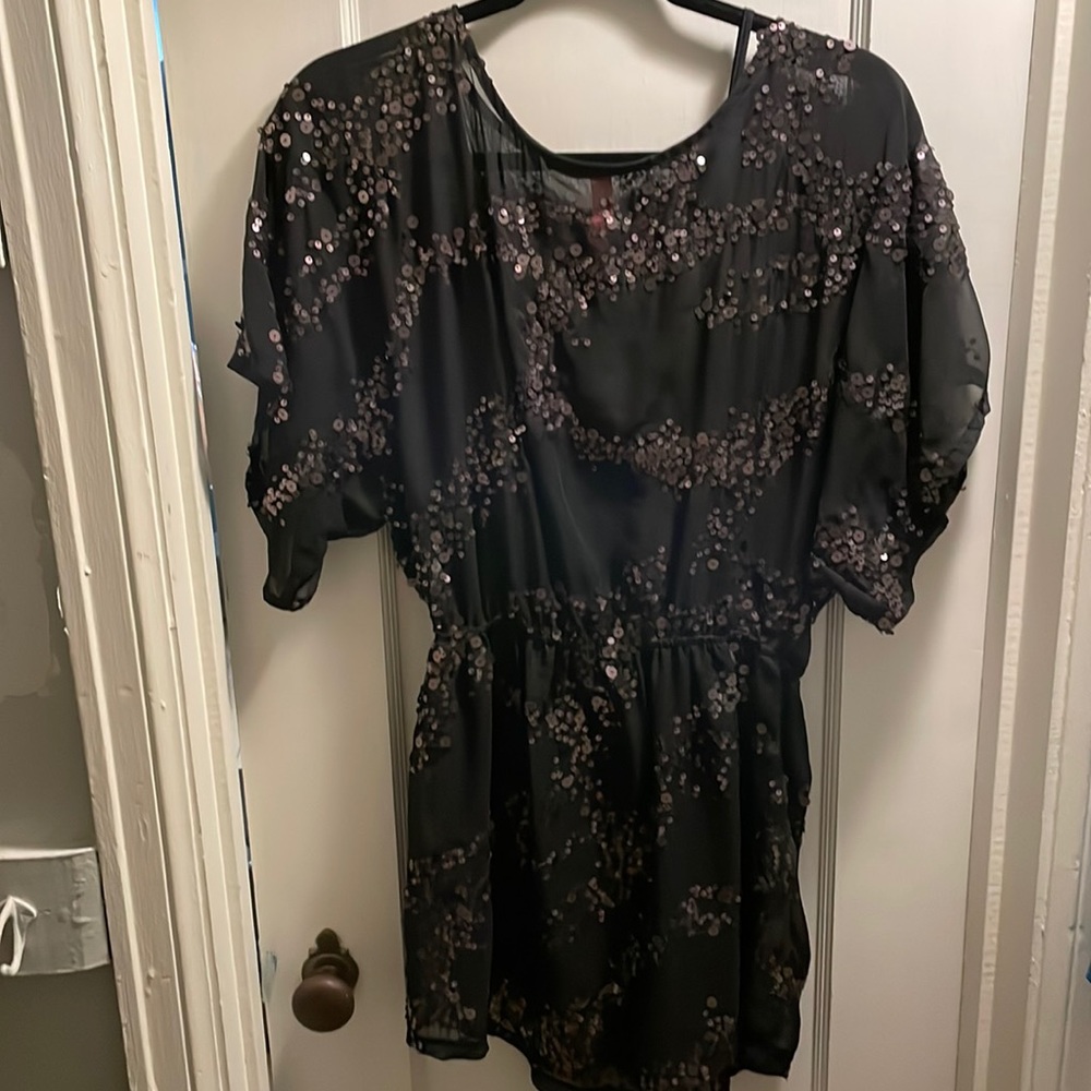 Black Sheer Sequence Dress